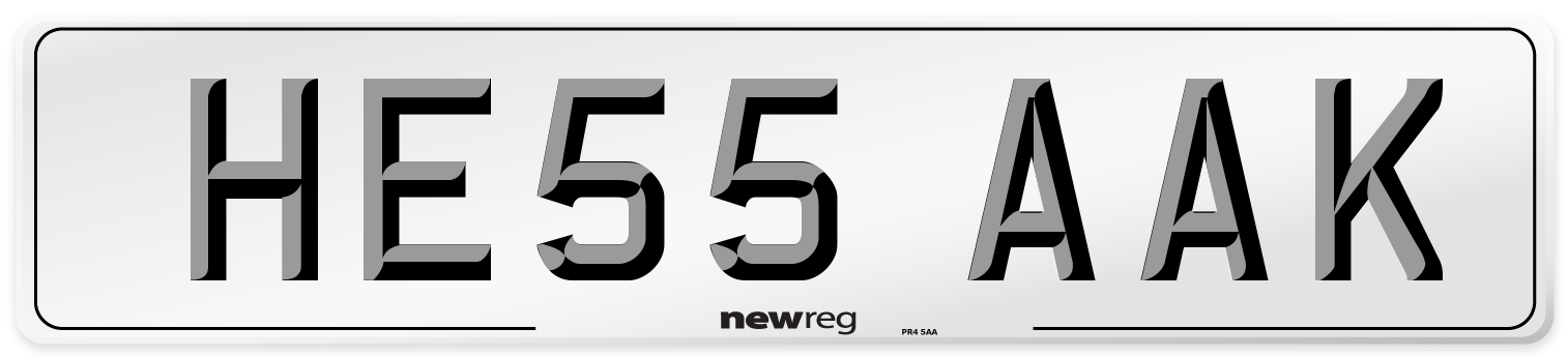 HE55 AAK Number Plate from New Reg